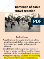 The Phenomenon of Panic and Crowd Reaction