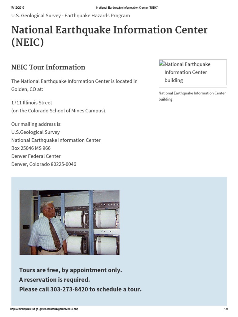 National Earthquake Information Center – PPOX