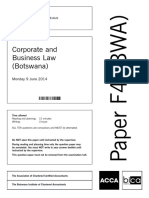Corporate and Business Law (Botswana) : Monday 9 June 2014