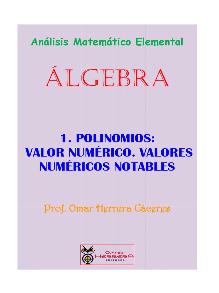 Valor numérico de polinomios | PDF | Números | Polinomio