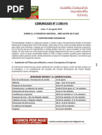 SOBRE EL II CONGRESO NACIONAL, AMPLIACIÓN DE PLAZO Y DISPOSICIONES ORGÁNICAS