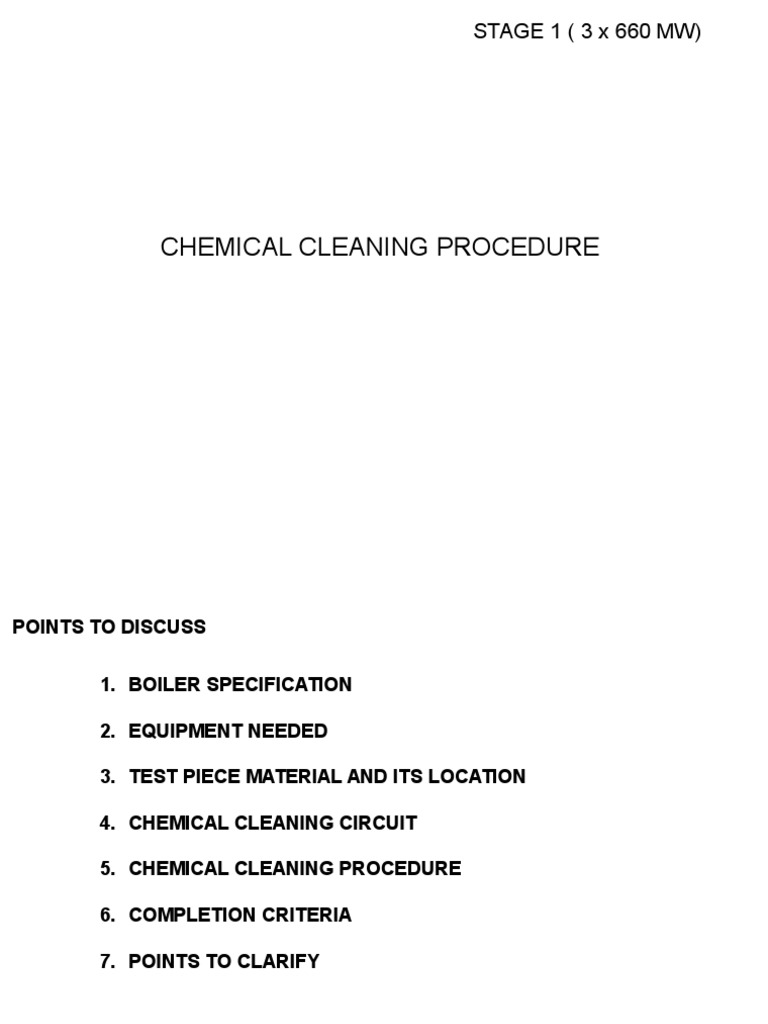 Chemical Cleaning Procedure for Stage 1 Boilers (3 x 660 MW) PDF