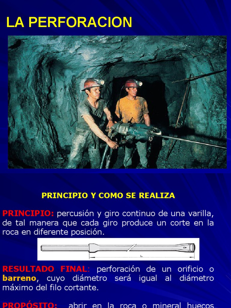 La Perforacion en Minería | PDF | Minería | Hidráulica