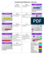 Calendar 2016 - 2017 Sheet1