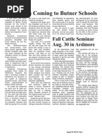 New Menu Coming To Butner Schools: Fall Cattle Seminar Aug. 30 in Ardmore