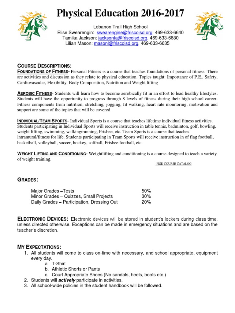 Pe Syllabus | PDF | Wellness | Lifestyle