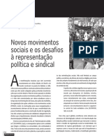 Novos movimentos sociais e os desafios à representação política e sindical
