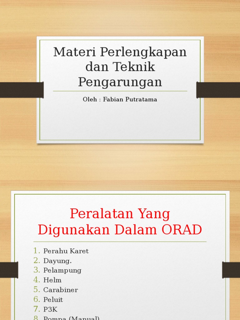 Perlengkapan dan Teknik ORAD | PDF