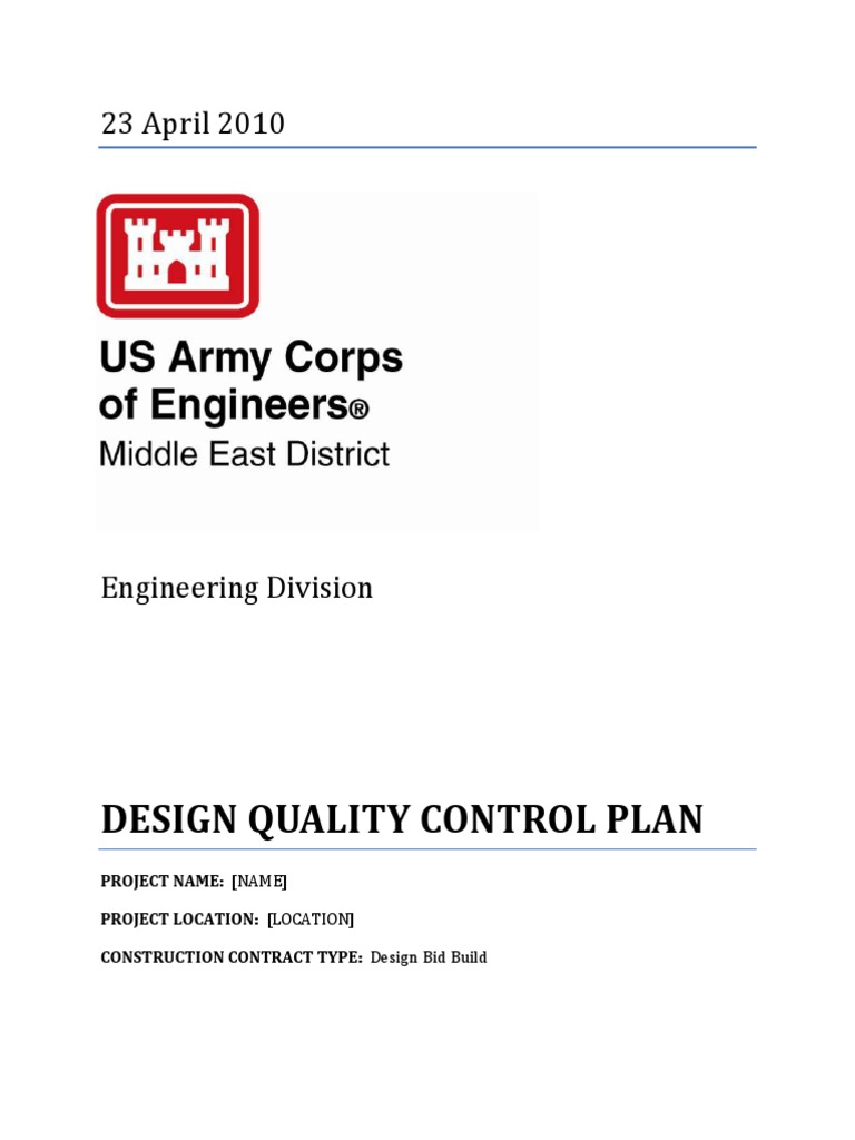 Design Quality Control Plan Overview | PDF | Risk | Records Management