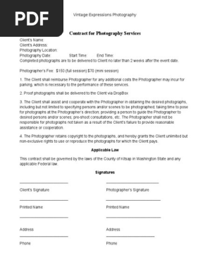 photography contract