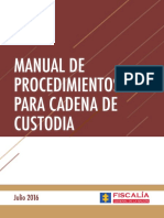 Manual de procedimientos Cadena Custodia (2016)