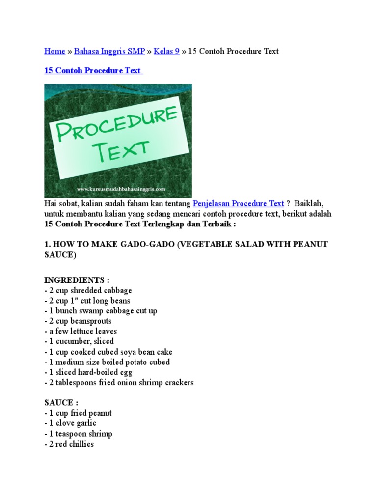 16+ Contoh Soal Procedure Text How To Make Ice Cream - Kumpulan Contoh Soal