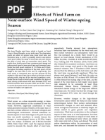 Study on the Effects of Wind Farm on Near-surface Wind Speed of Winter-spring Season
