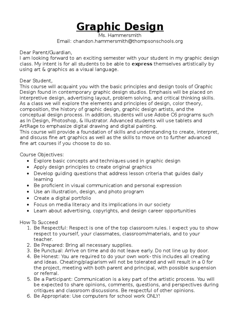 Graphic Design Syllabus PDF Graphic Design Graphics