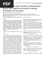 Some Average-Index Models of Intuitionistic Fuzzy Sets Applied to Practical Teaching Evaluation in University