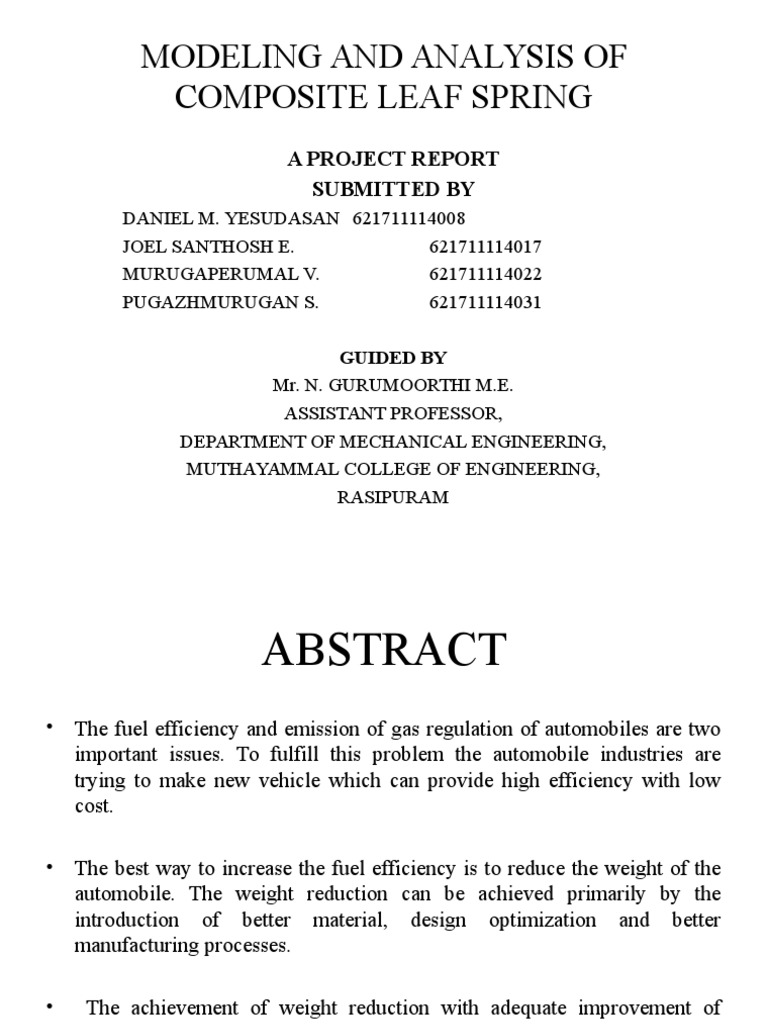 Leafspring Report | PDF | Composite Material | Materials Science