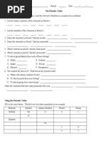 Periodic Table Worksheet