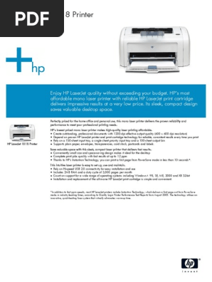 Hp Laserjet 1018 Printer Computing Electronics