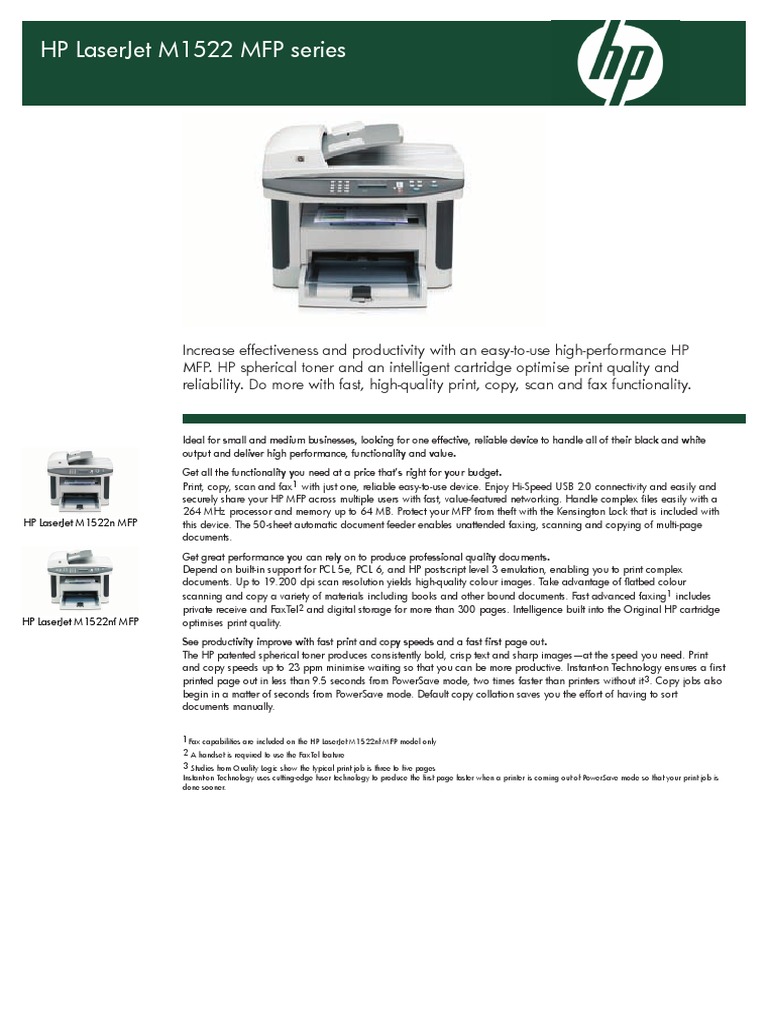 Hp Laserjet m1522 Mfp | Image Scanner | Printer (Computing)