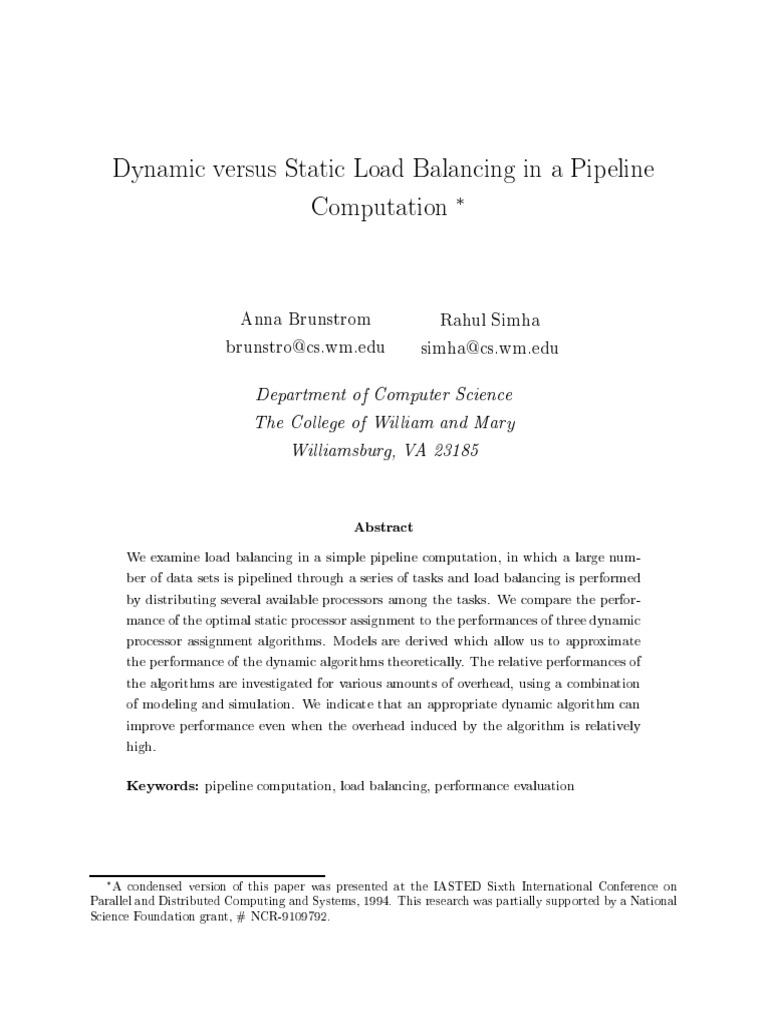Static Versus Dynamic Load | Parallel Computing | Central Processing Unit
