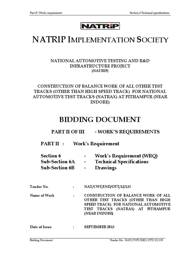 NATRIP Test Track Construction Specs | PDF