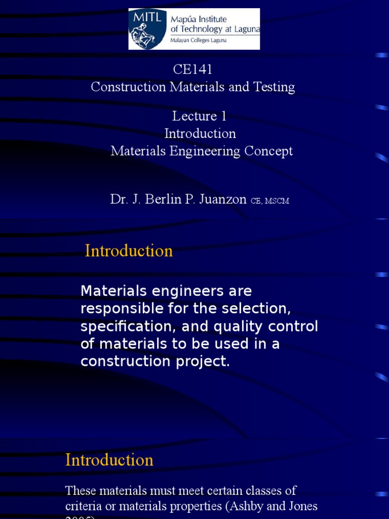 Construction Materials and Testing Overview | PDF | Deformation ...