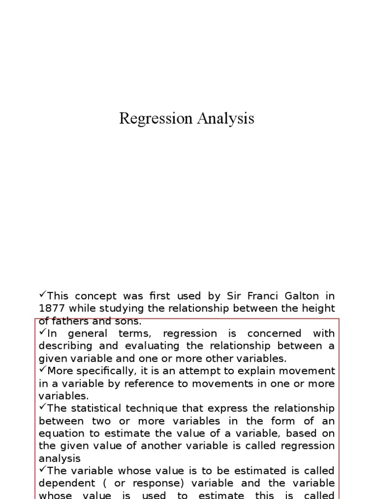 research papers in regression analysis