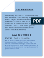 LAW 421 Final Exam