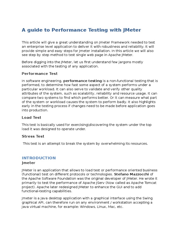 Load Testing With Jmeter | PDF
