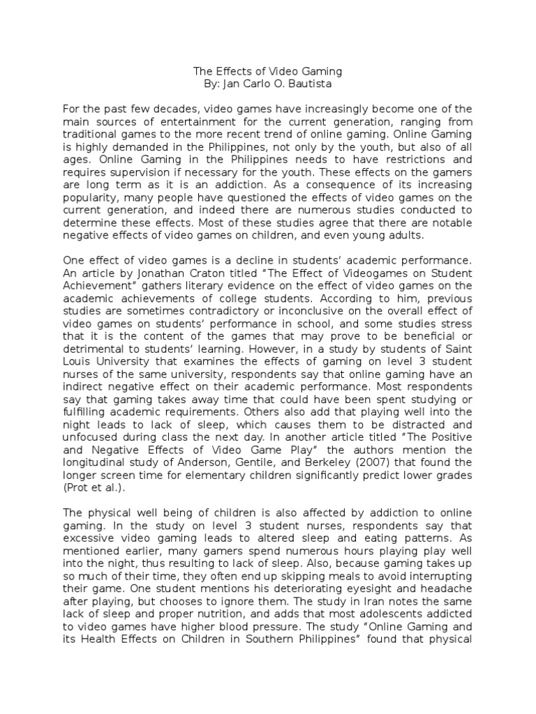 Impact of Video Gaming on Youth | PDF | Video Games | Violence