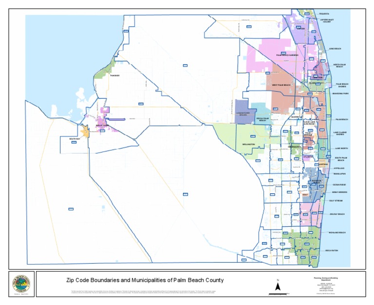 Zip Code Boundaries and Municipalities of Palm Beach County