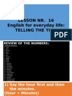 Lesson Nr. 16 English For Everyday Life: Telling The Time