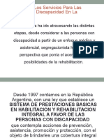 Evolución de Los Servicios para Las Personas Con Discapacidad en La Argentina