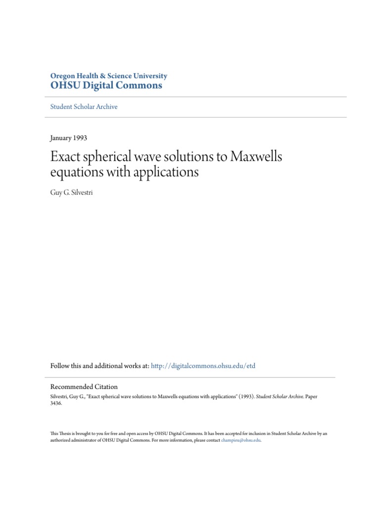 Spherical Wave Solutions to Maxwell's Equations | PDF | Tensor | Vector ...
