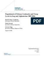 DoD Contractor And Troop Levels In Iraq And Afghanistan 2007-2016