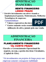 Administração do capital de giro e planejamento financeiro de longo prazo