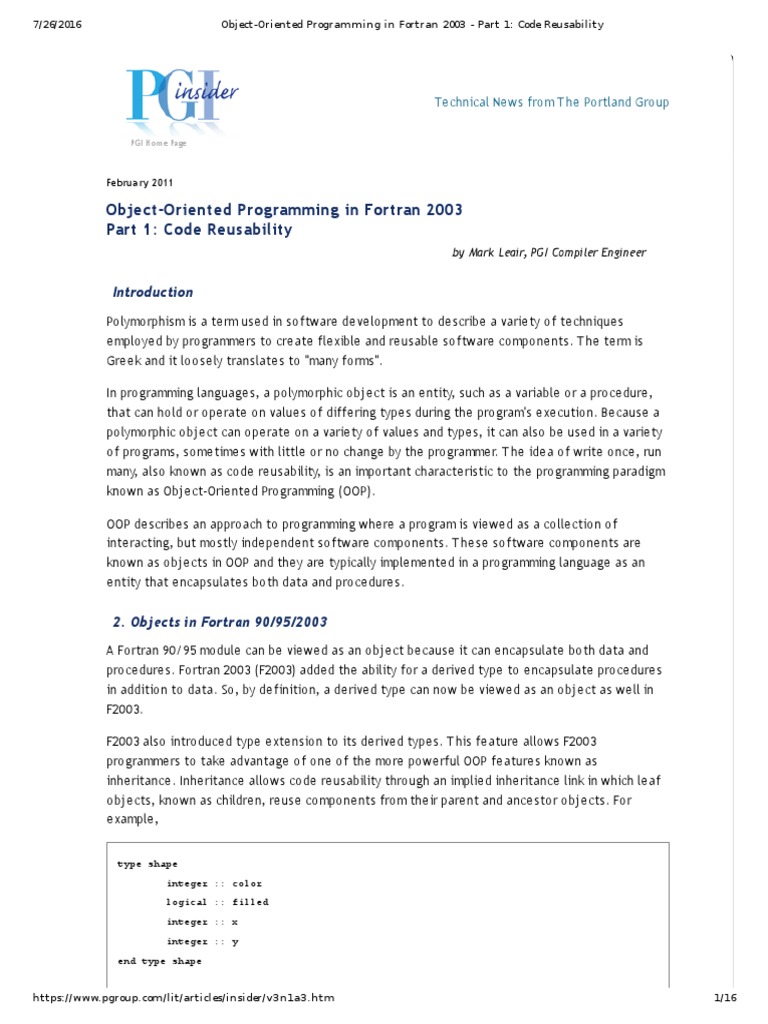 Object Oriented Programming In Fortran 03 Part 1 Code Reusability Subroutine Object Oriented Programming