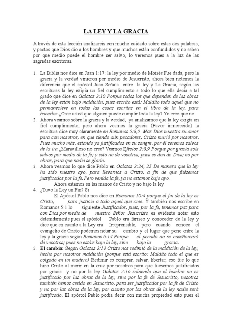 La Ley y La Gracia | PDF | Gracia en el cristianismo | Cristo (título)