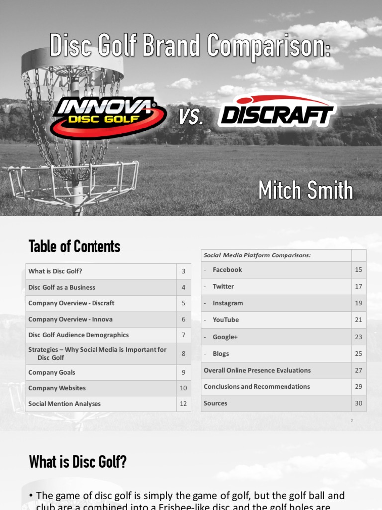Disc Golf Brand Comparison PDF Google+ Social Media