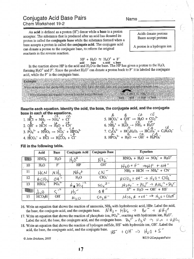 Conjugate Acid Base Pairs | PDF