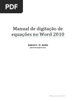 Manual Digitação de Equações No Microsft Word 2010