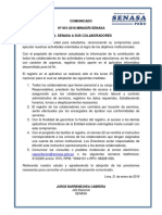 Registro colaboradores SENASA aplicativo urgente 25 enero