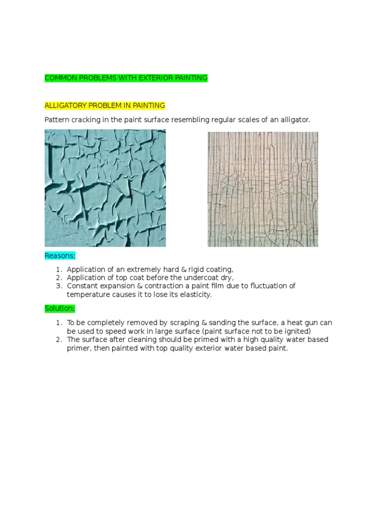 Exterior Paint Issues and Solutions | PDF | Paint | Industrial Processes