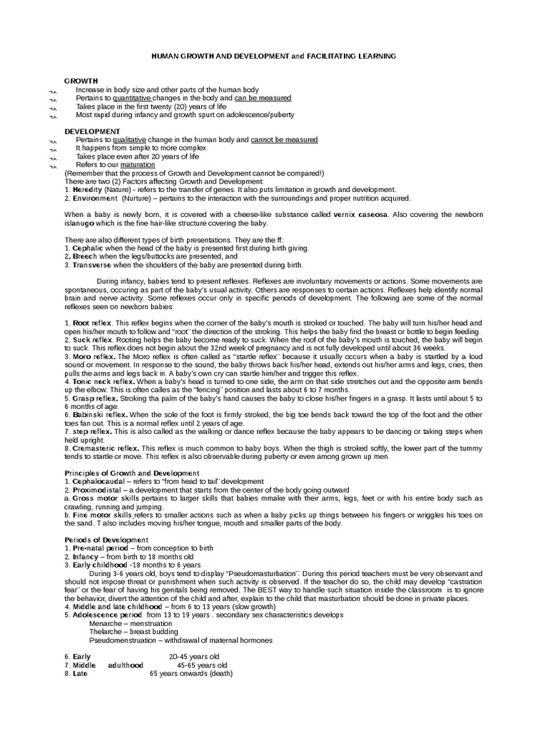 Human Growth and Development Stages | PDF | Cognitive Development | Id