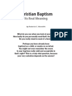 Christian Baptism: Its Real Meaning