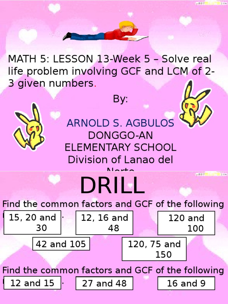MATH 5 - LESSON 13-Week5 | PDF | Division (Mathematics) | Numbers