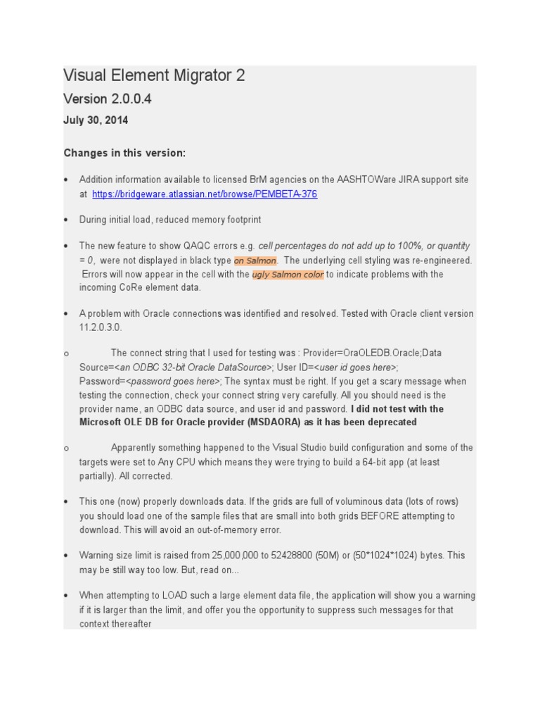 Visual Element Migrator 2 Release Notes 2014-07-30 | PDF | Oracle ...