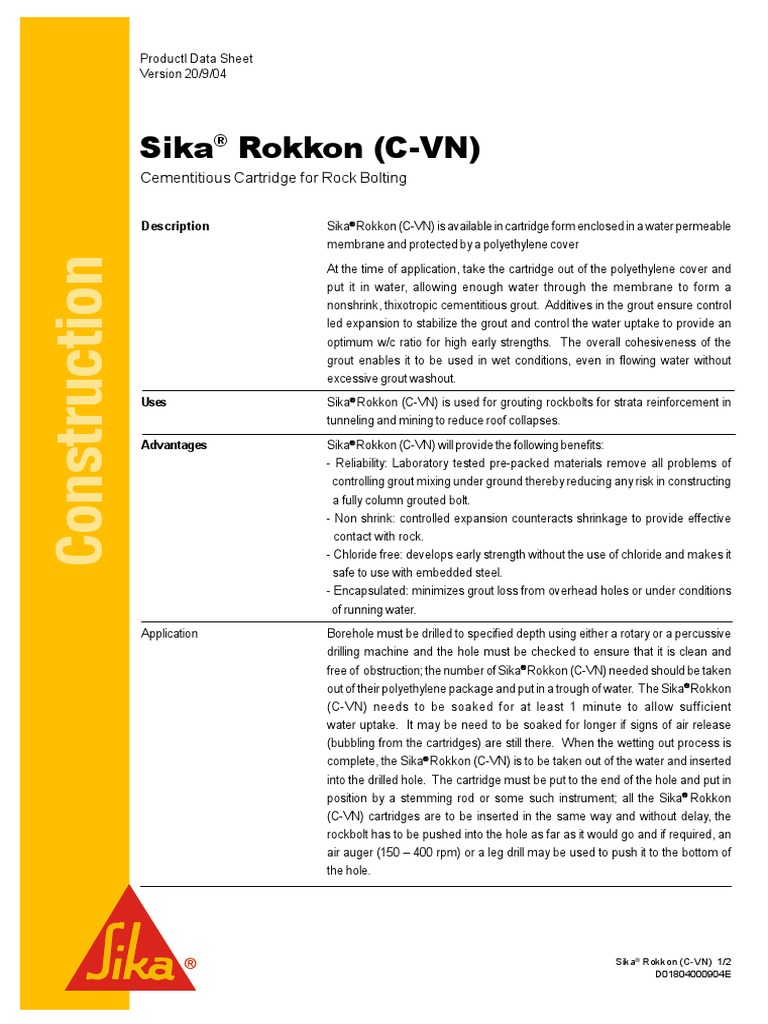 Sika PDS - E - Sika Rokkon (C-VN) PDF | PDF | Cartridge (Firearms ...