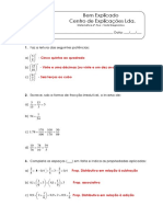 3 - Números Racionais Não Negativos - Teste Diagnóstico (1) - Soluções