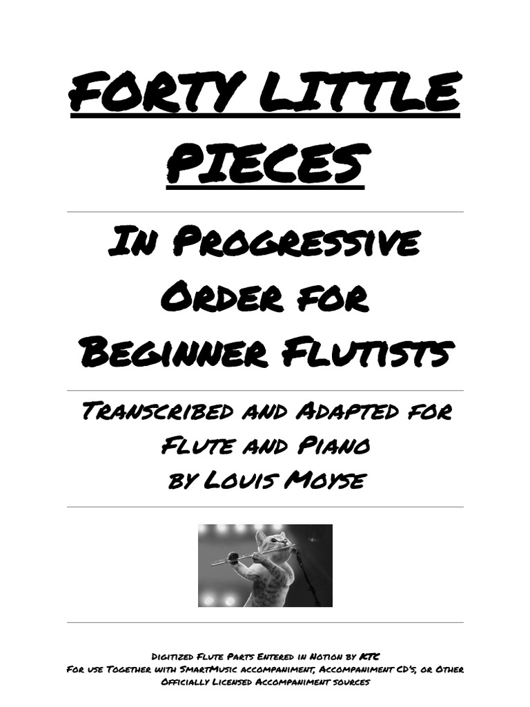 40 Little Pieces Flute Part Digitized PDF Tempo Classical Music
